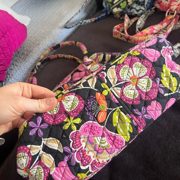 Vera Bradley purple black orange green floral purse - Picture 3 of 3